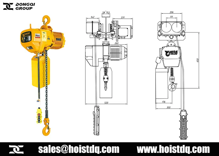 1 ton electric chain hoist design