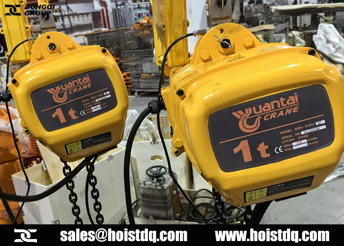 1 ton electric chain hoist for assembly workshop in italy