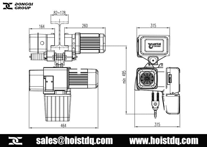 1 ton european chain hoist design drawing