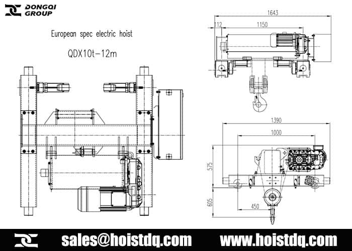 10 ton double rail hoist design drawing