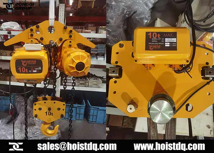 10 Ton Electric Chain Hoist with Trolley for Sale to Morocco