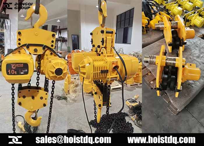 10 ton electric chain hoist with trolley production