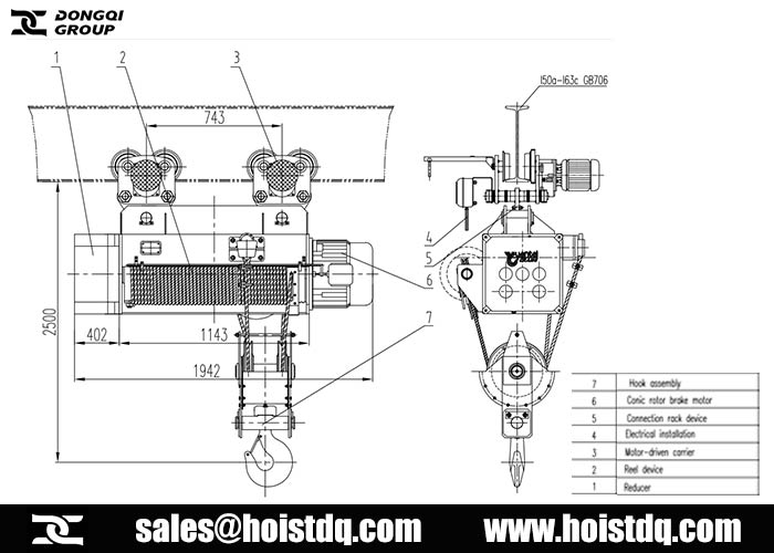 16 ton double speed hoist design drawing