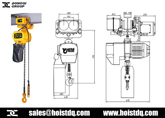 2t-6m electric chain hoist design