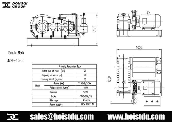 2 ton winch design for Mexico mining industry