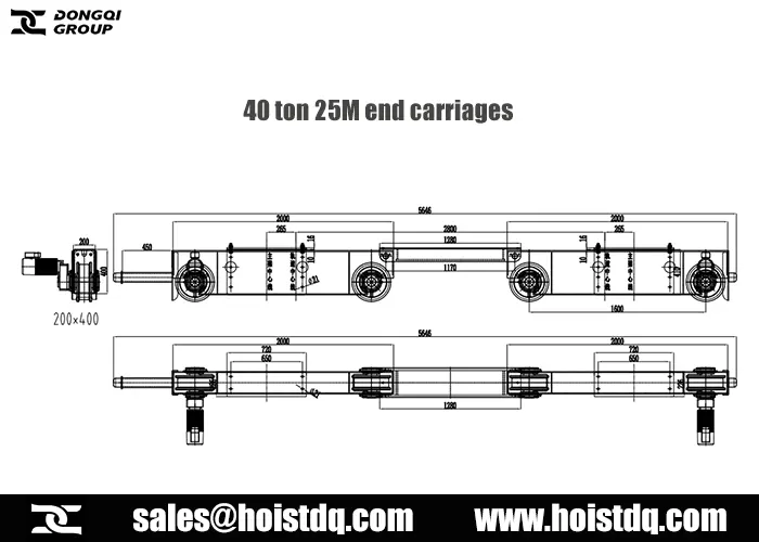 40 ton double girder bridge crane kits design