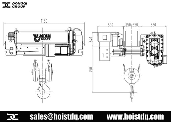 10 ton European electric hoist design drawing