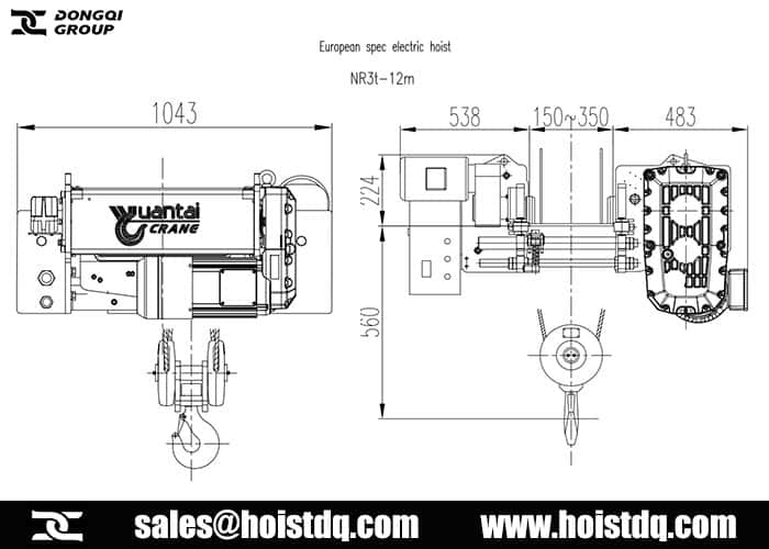 Mauritius 3 ton monorail hoist design drawing