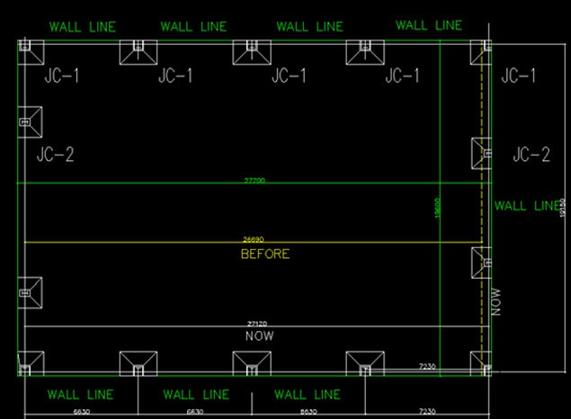 Indoor crane bucket foundation drawing