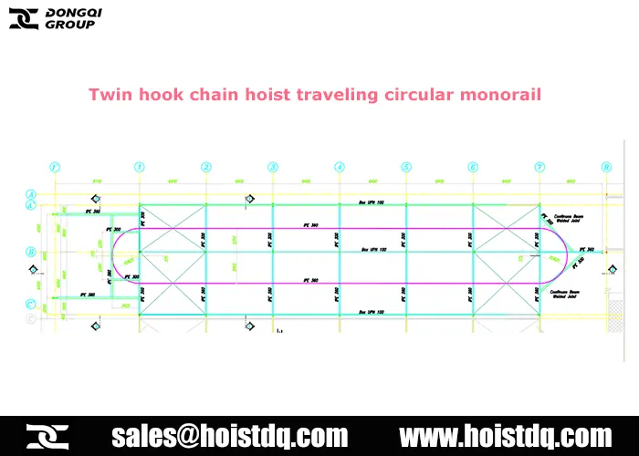 2.5+2.5 ton twin hook chain hoist woking conditions